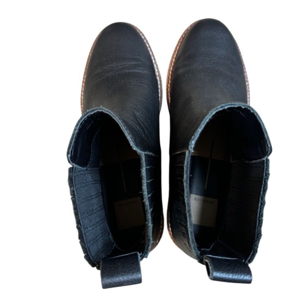 Dolce Vita Trevor 6 Black Leather Platform Boots - Picture 6 of 10